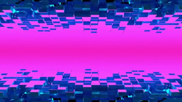 Nanoteknikvinkel med kubikpartiklar — Stockvideo