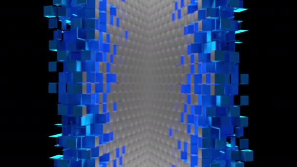 Nanotech hörn med kubikpartiklar — Stockvideo