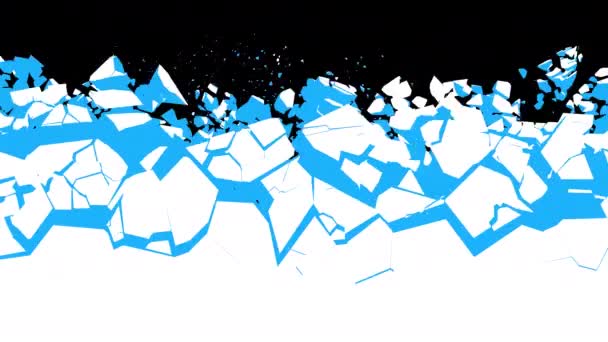3D animated cartoon wall surface destruction — Stock Video