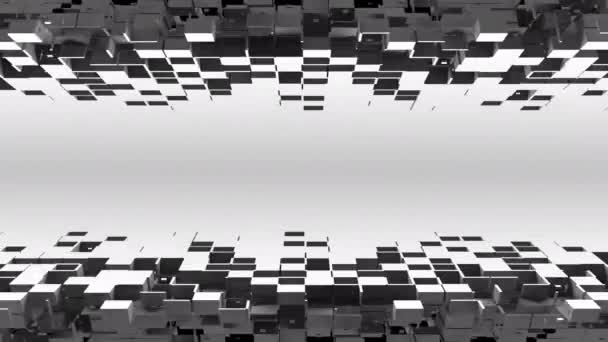 Nanotech hoek met kubieke deeltjes — Stockvideo