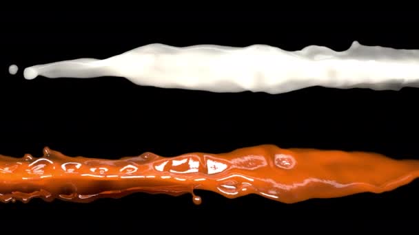 焦糖和牛奶流 — 图库视频影像
