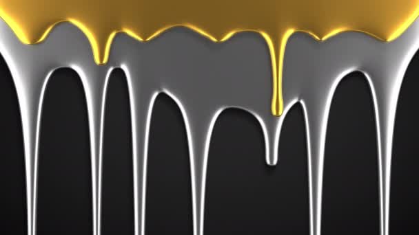검은 색에 녹은 금 과은 이 떨어지다 — 비디오