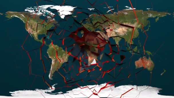 Förstörelse av jordens kartyta — Stockvideo
