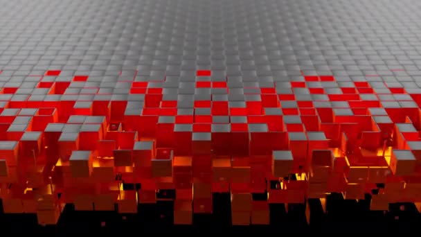 Кубические частицы разрезают поверхность — стоковое видео