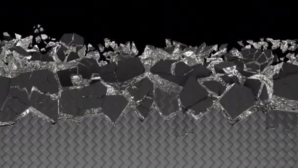 3D animated surface destruction — Stock Video