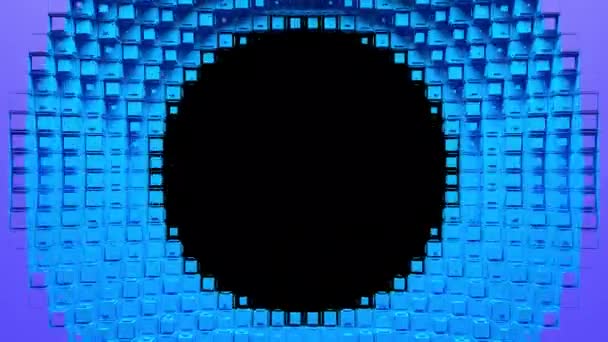 Intro de agujero de voxel circular — Vídeos de Stock