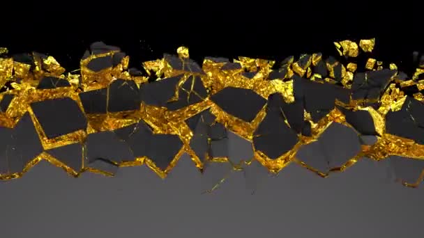 3D анімовані руйнування поверхні — стокове відео