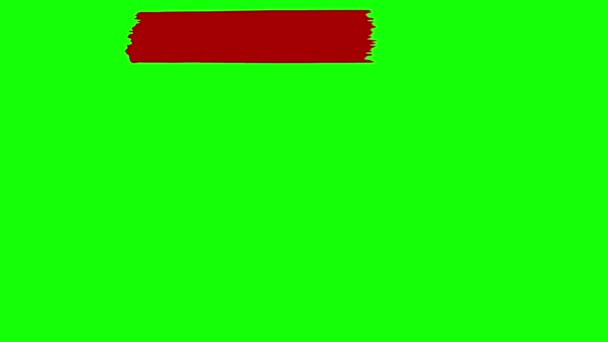 绿色屏幕上滴血的红色漆刷笔划 — 图库视频影像