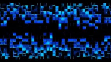 Siyah zemin üzerinde kare mozaik hücrelerin soyut çizgileri