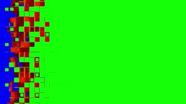 Renk tuşu üzerinde soyut kare hücreler ve küpler