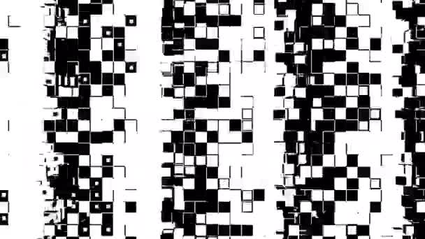 Négyzet alakú mozaiksejtek elvont csíkjai, matt maszk — Stock videók