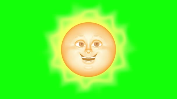 3D kreslený slunce, bezešvé smyčka. — Stock video
