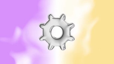 Metalik simgeler kusursuz bir geçiş ve soyut ve canlı bir arkaplan üzerinde dönüyor. Döngülü canlandırma.