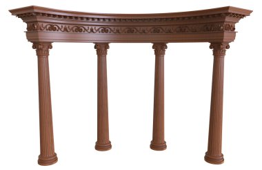 ahşap colonnade 3D render