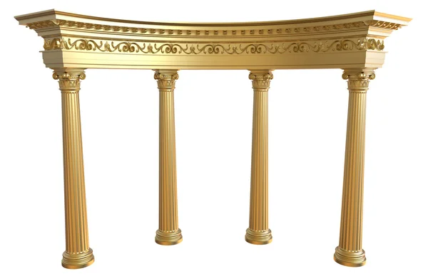 3D göra guld colonnade — Stockfoto