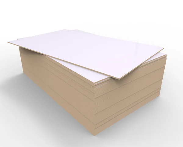 White chipboard on a white background — Stock Photo, Image