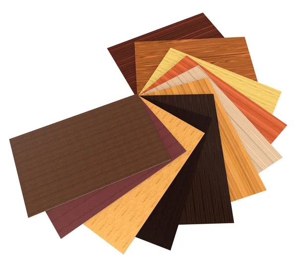 Different colors of particle boards on a white background — Stock Image Different colors of particle boards on a white background Stock Image
