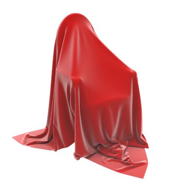 Chair covered with a red cloth clipart