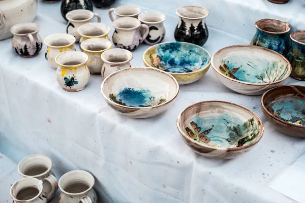 Sibiu City Romania Settembre 2020 Tradizionale Mercato Della Ceramica Artigianale — Foto Stock