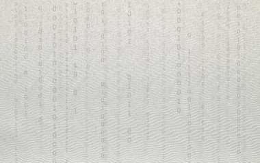 İkili kod desenli yüzeyi olan bir kağıt yaprağı