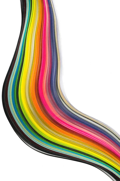 Анотація Кольорової Хвилі Завиток Веселки Стрічковий Папір Білому Тлі — стокове фото