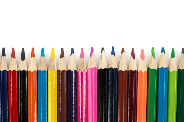 Kolorowanki Drewniany Ołówek Izolowany Białym Tle — Zdjęcie stockowe