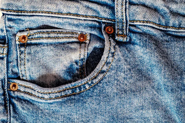 Détails Pantalon Jeans Avec Coutures Poches — Photo