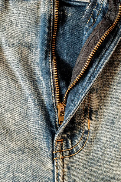 Details Van Jeans Broek Met Naden Zakken — Stockfoto