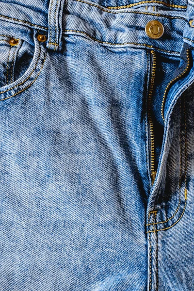 Detalhes Calças Jeans Com Costuras Bolsos — Fotografia de Stock