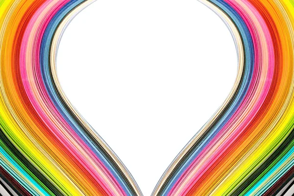 Forma Del Corazón Rizo Arco Iris Tira Papel — Foto de Stock