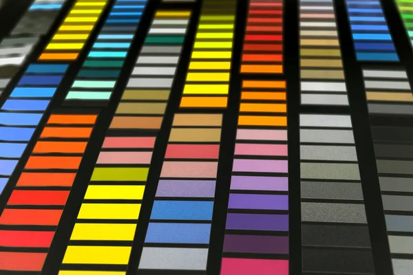Przykładowy Katalog Kolorów Czarnym Tle — Zdjęcie stockowe
