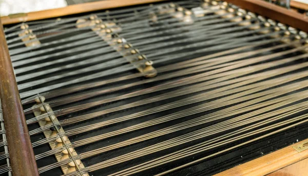 Cimbalom Música Instrumento Vista Perto — Fotografia de Stock