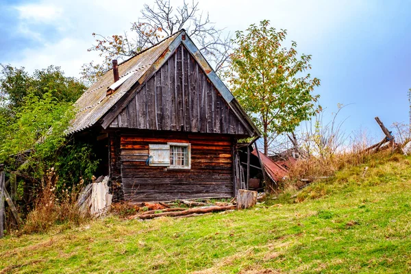 Colorful Autumn Landscape Romanian Carpathians Fantanele Village Sibiu County Cindrel — Stock Photo, Image