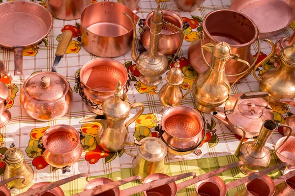 Copper Pots Gypsy Fair — Stock Photo, Image