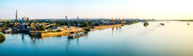 Bulgaristan 'ın Rusçuk kenti üzerindeki panoramik görünüm