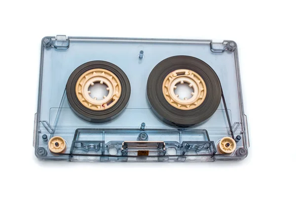 Stará Audio Kazeta Páska Bílém Pozadí — Stock fotografie