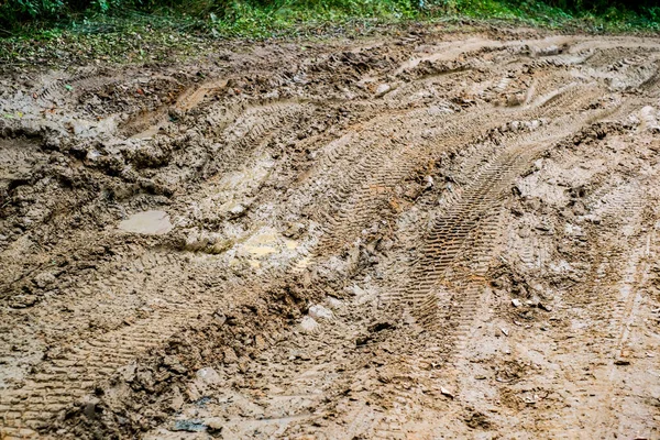 Spår Bilar Leran — Stockfoto