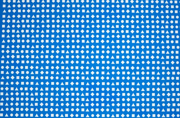 Witte Geometrische Vormen Blauwe Achtergrond — Stockfoto