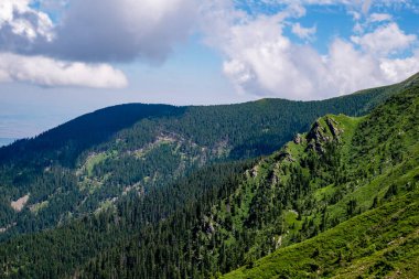Fagaras Romen dağlarından güzel manzara, Suru zirvesi.
