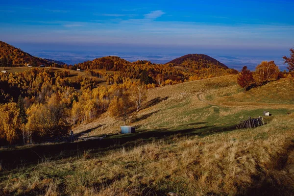 Schöne Herbstlandschaften Den Rumänischen Bergen Fantanele Dorfgebiet Sibiu County Cindrel — Stockfoto