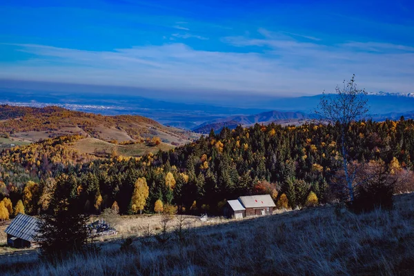Прекрасні Осінні Краєвиди Румунських Гір Село Фантанеле Округ Сібіу Гори — стокове фото