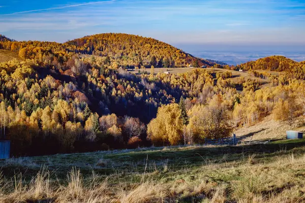 ルーマニアの山々 ファンタネレ村地域 シビウ郡 シンデレラ山 ルーマニアの美しい秋の風景 — ストック写真