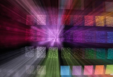 zoom effect over the colored lights square clipart