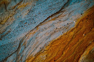 Kaolin madeninde soyut renk kum dokusu