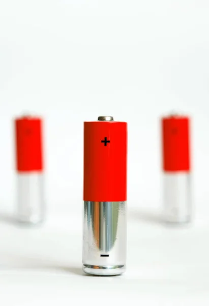 Baterie Closeup Bílém Pozadí — Stock fotografie