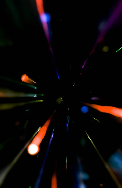 Abstract Motion Defocused Lights Dark Background — Stock Photo, Image