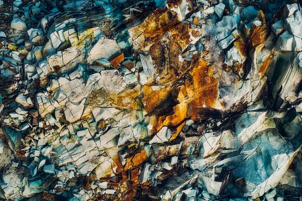 Textura Roca Natural Azul Oxidada Vista Cercana — Foto de Stock