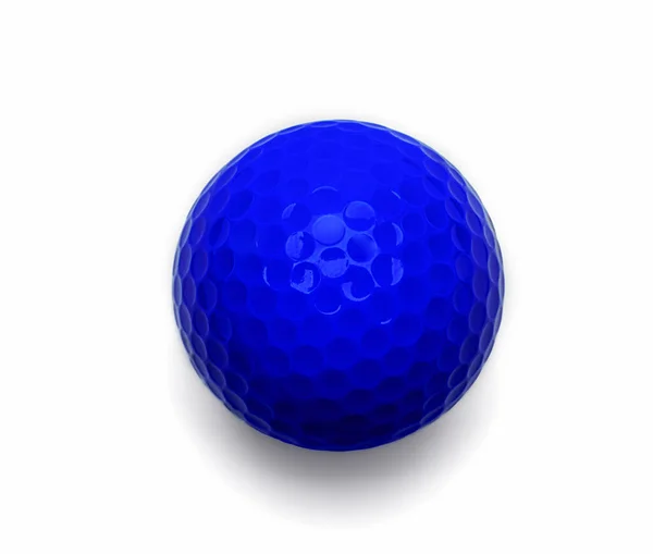 Bola Golfe Azul Fundo Branco — Fotografia de Stock