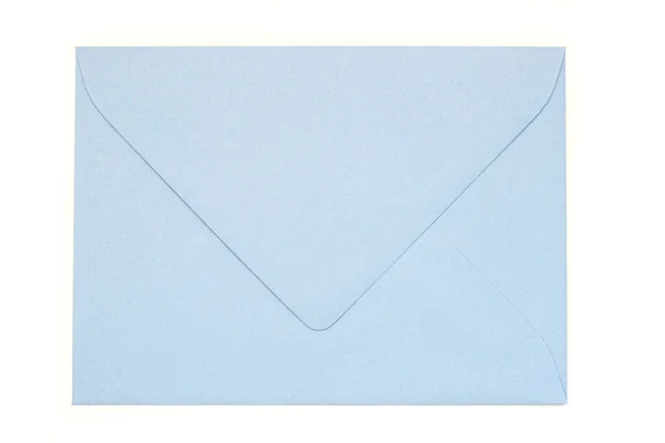 Envelope Papel Vintage Azul Isolado Branco — Fotografia de Stock