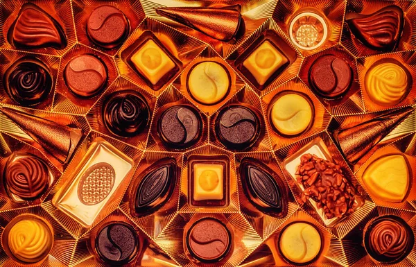 Bonbons Chocolat Dans Boîte — Photo